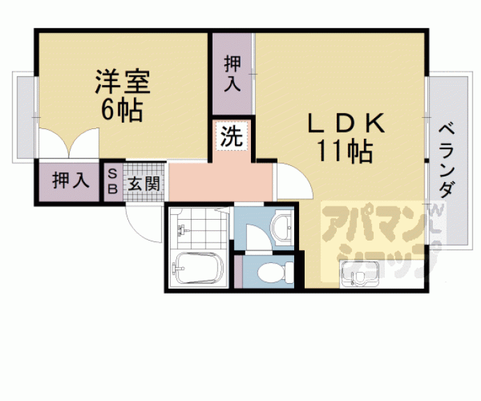 【Ｒ－Ｇｒａｎｔｓ京都安朱Ｗｅｓｔ（旧：パレーシャル青木　Ａ棟）】間取