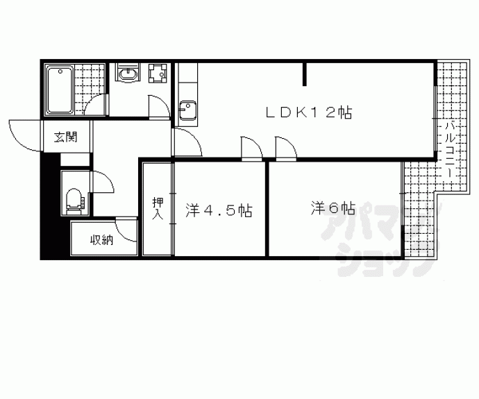 【ビューハイツ京都山科（ベルヴィ５２）】間取