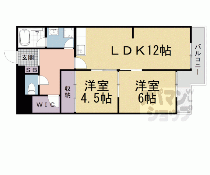 【ビューハイツ京都山科（ベルヴィ５２）】間取