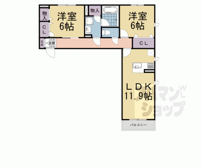 【シャーメゾン日ノ岡】間取