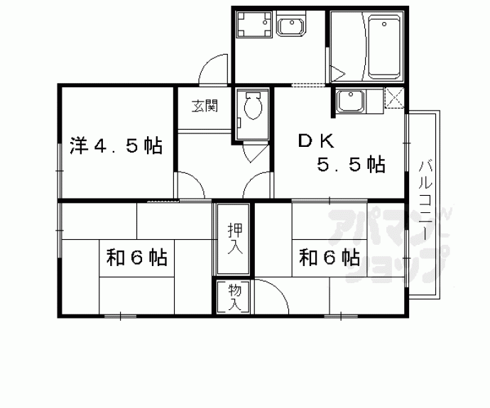 【ハイツ栗栖野】間取