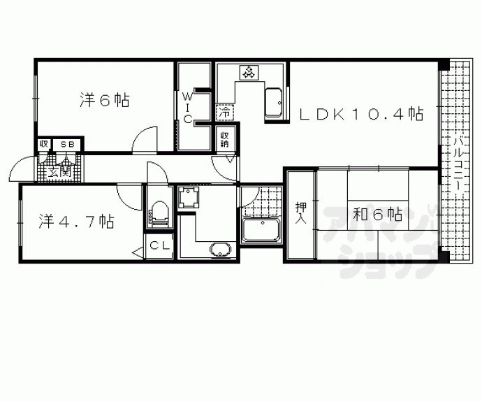 【藤和ライブタウン山科】間取