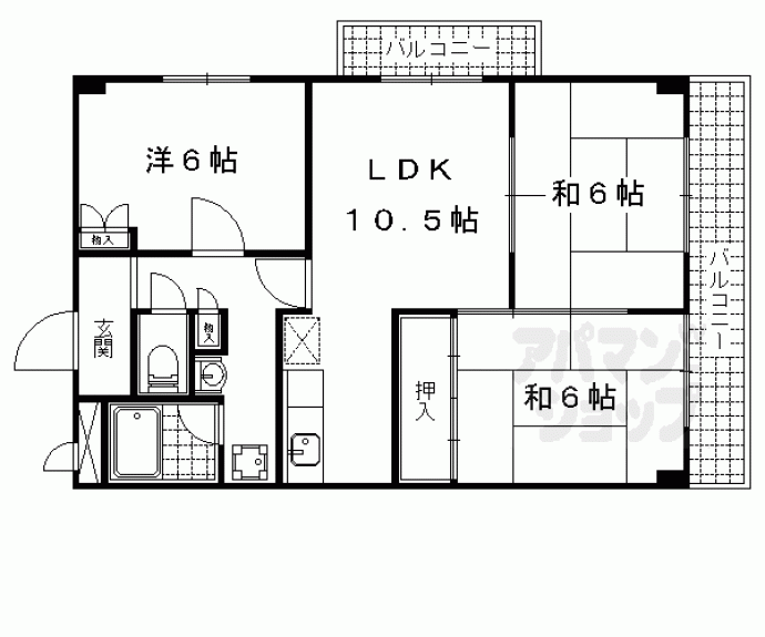 【プルーリオン椥辻】間取