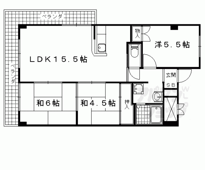 【プルーリオン椥辻】間取