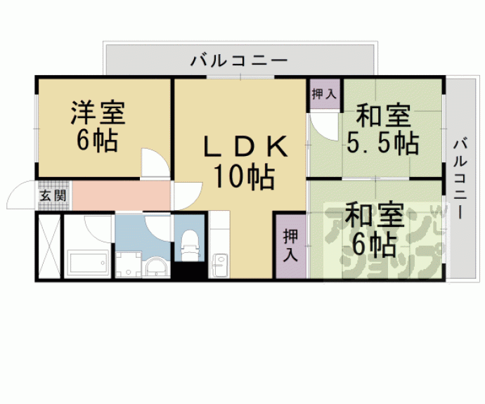 【ロイヤルハイツ小野】間取