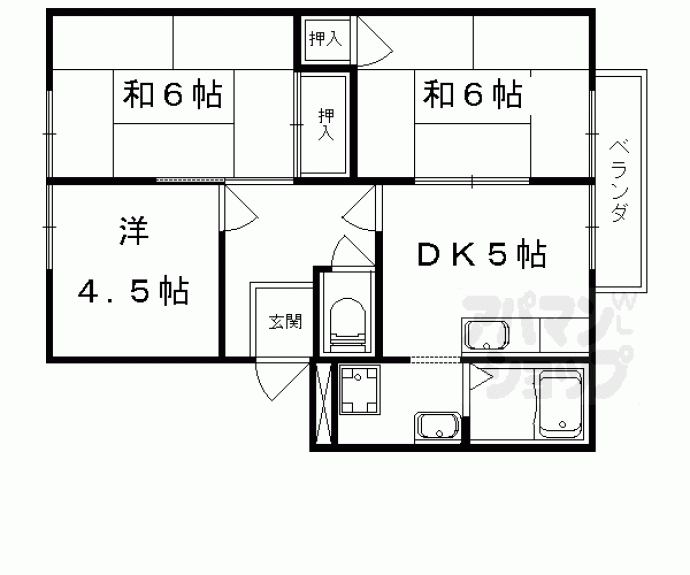 【アメニティ椥辻Ⅰ】間取