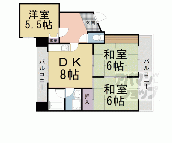 【ルシェル山科】間取