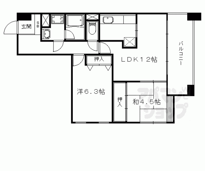 【グランディオス京都東】間取