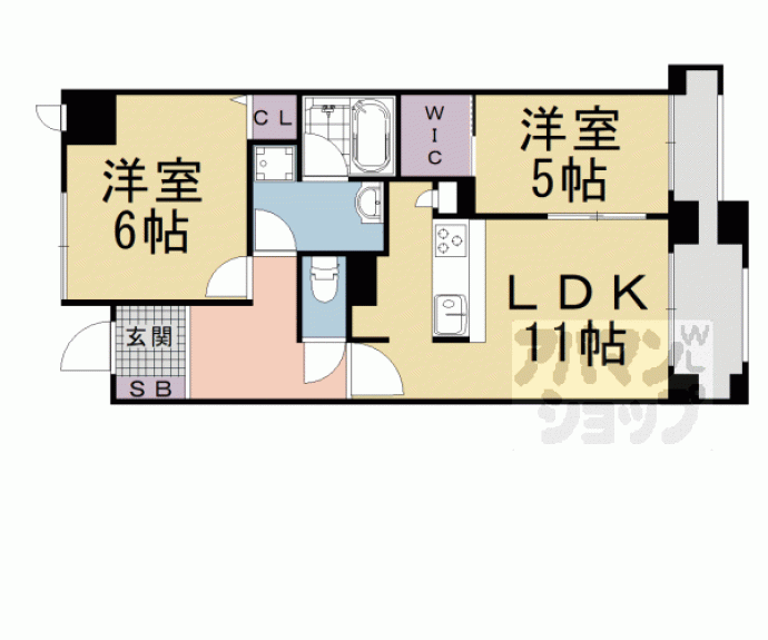 【パインフィールド洛東】間取