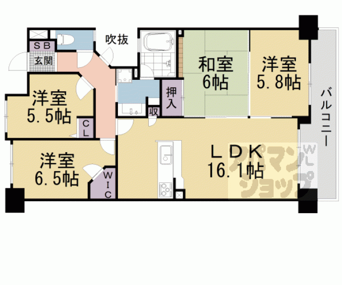 【パデシオン山科夢ヶ丘】間取
