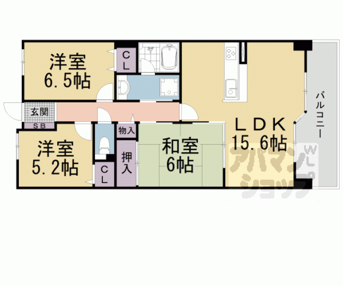 【パデシオン山科夢ヶ丘】間取
