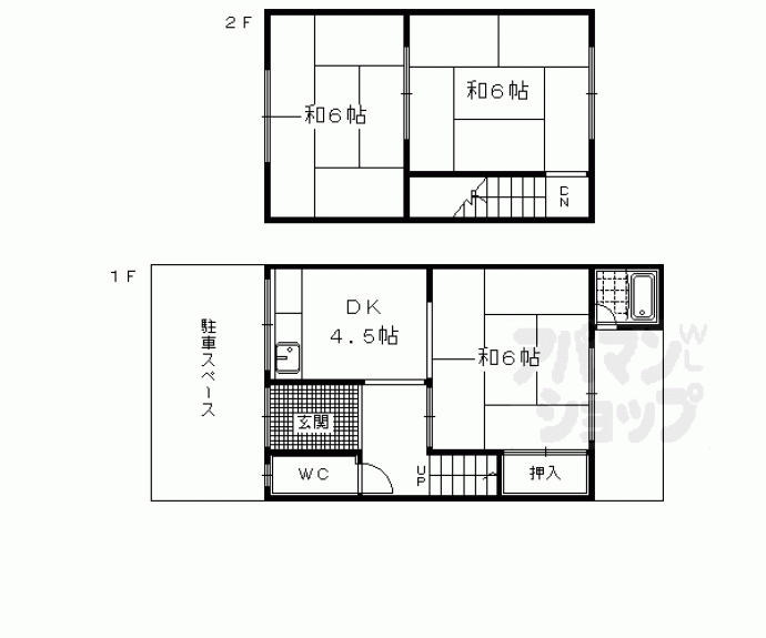 【西野山百々町貸家】間取
