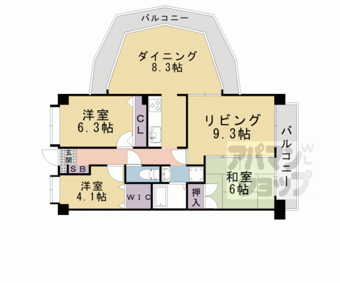 【ブルーム山科大宅】間取