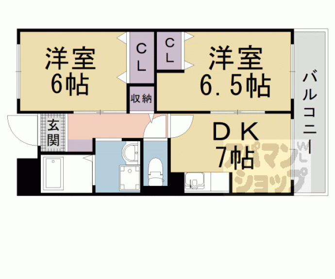 【リバーサイド椥辻】間取