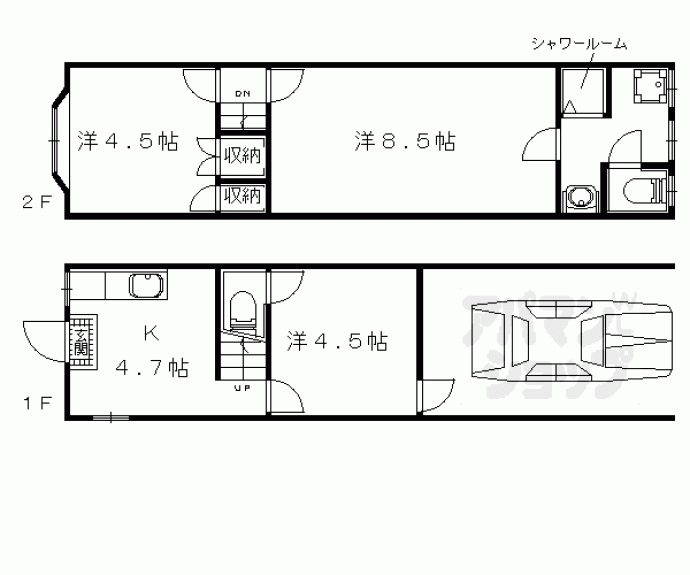 【東野竹田テラスハウス】間取