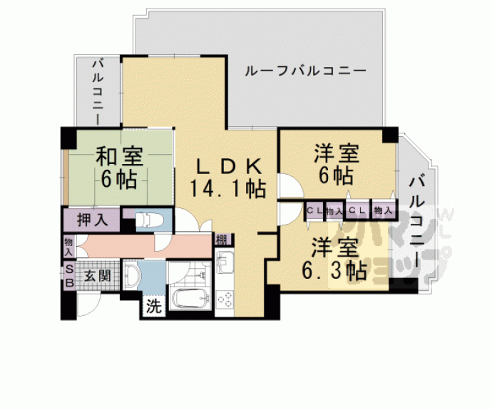 【シャルマンコーポ山科椥辻】間取