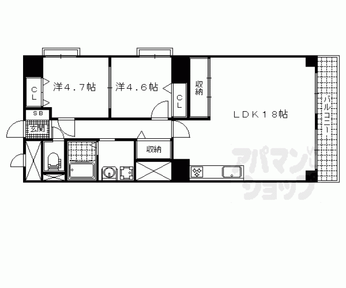 【パレス山科】間取