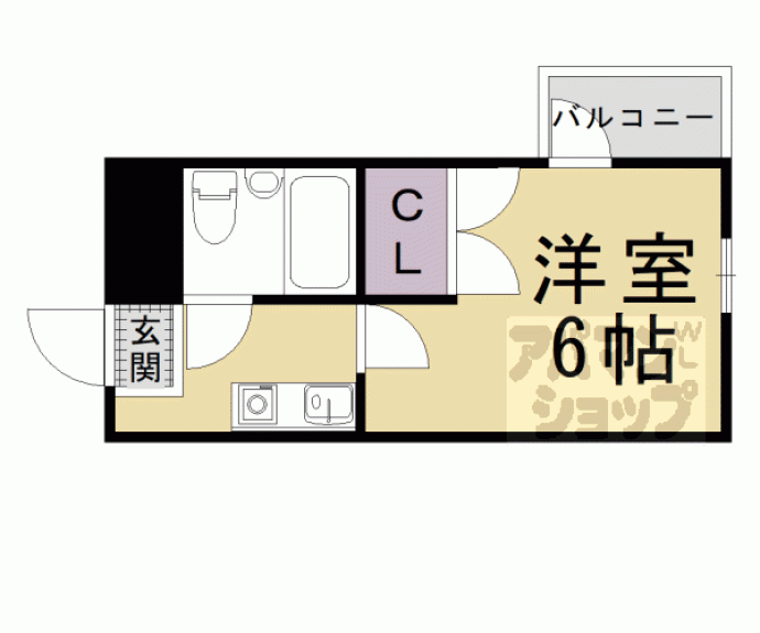 【レオパレスＲＸ山科】間取