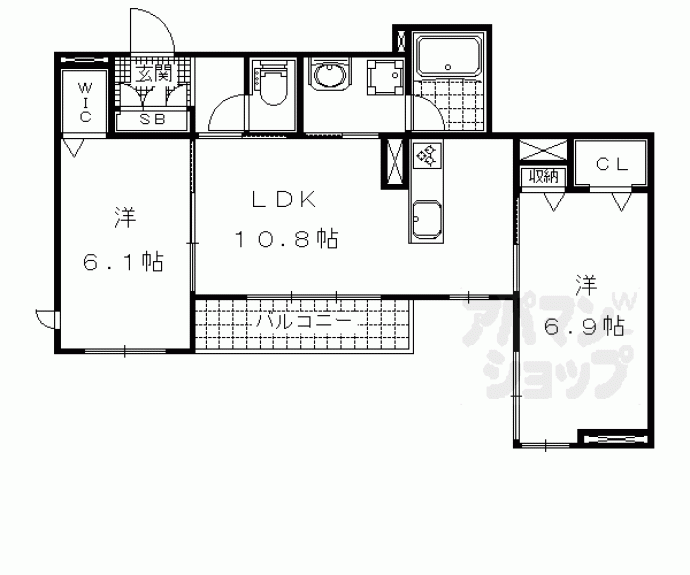 【シャーメゾン　ソレイユルヴァン】間取