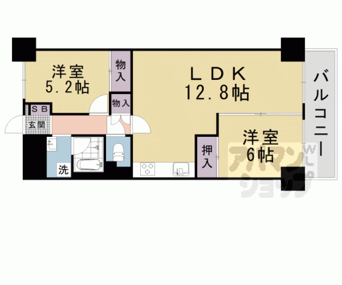 【山科不二サンハイツ】間取