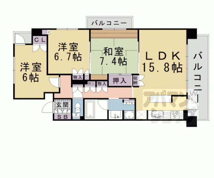 【ハイネスクラウズ山科音羽】間取
