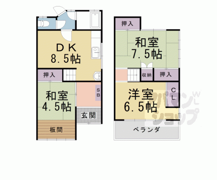 【御陵藤川貸家（御陵田山町貸家）】間取