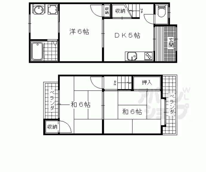 【西野小柳町貸家】間取