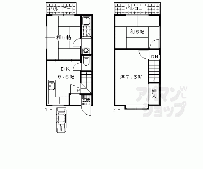 【小山中ノ川町貸家】間取