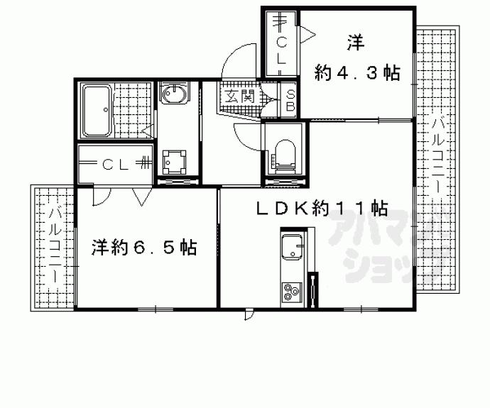 【ベェルヴェル東野】間取