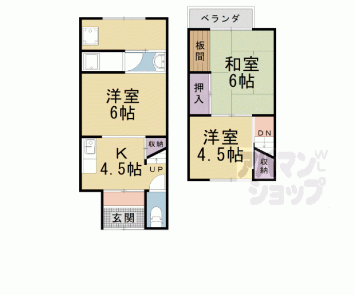 【小山中ノ川町貸家】間取