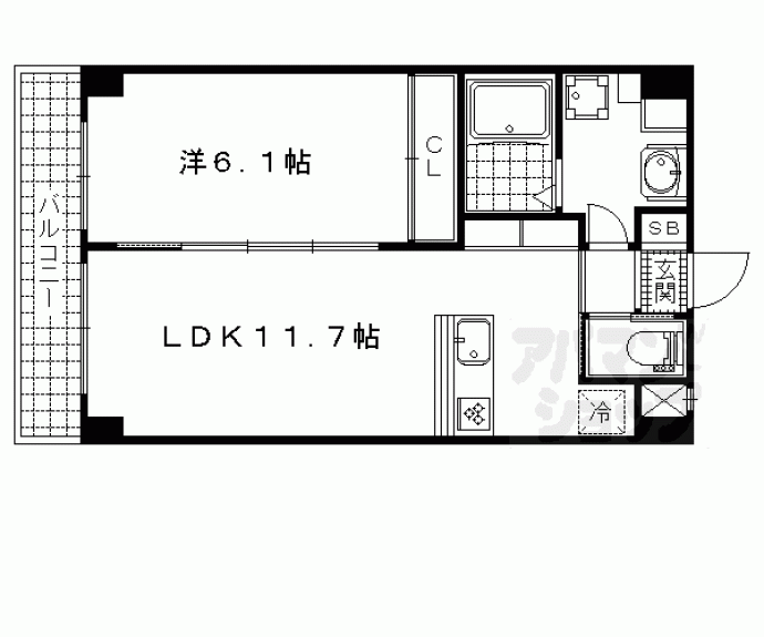 【竹鼻扇町マンション】間取