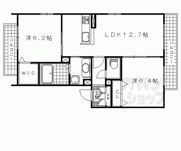 【シャーメゾン椥辻】間取