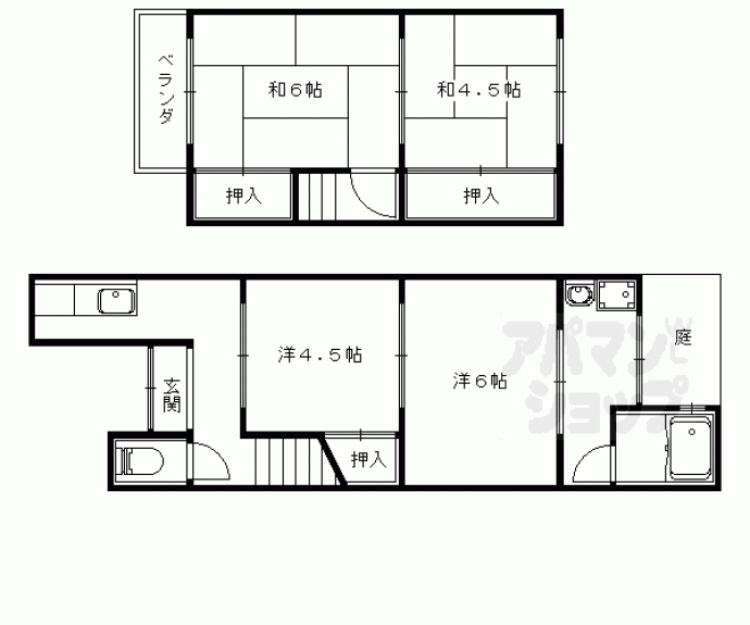【四ノ宮行者谷貸家】間取