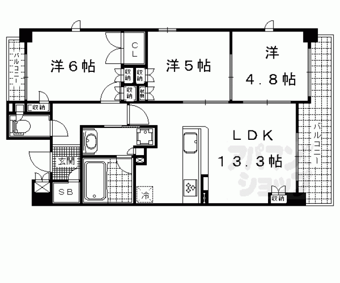 【ファインフラッツ京都山科ザ・レジデンス】間取