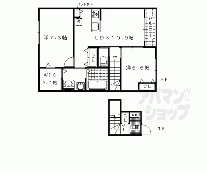 【エルメゾン山科小野 B棟】間取