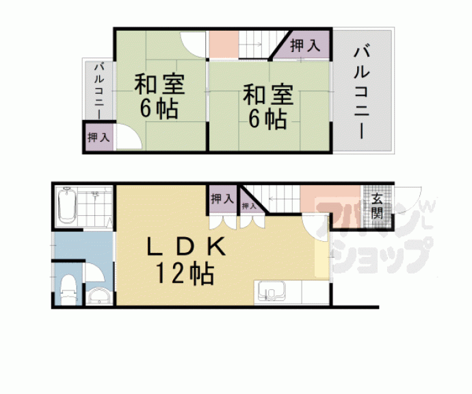 【勧修寺東堂田町貸家】間取
