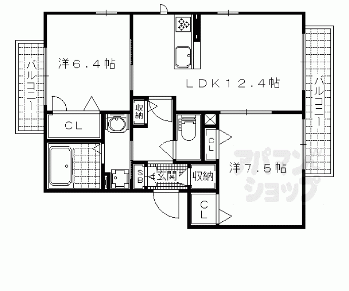 【グレースコンフォート御陵Ⅱ】間取