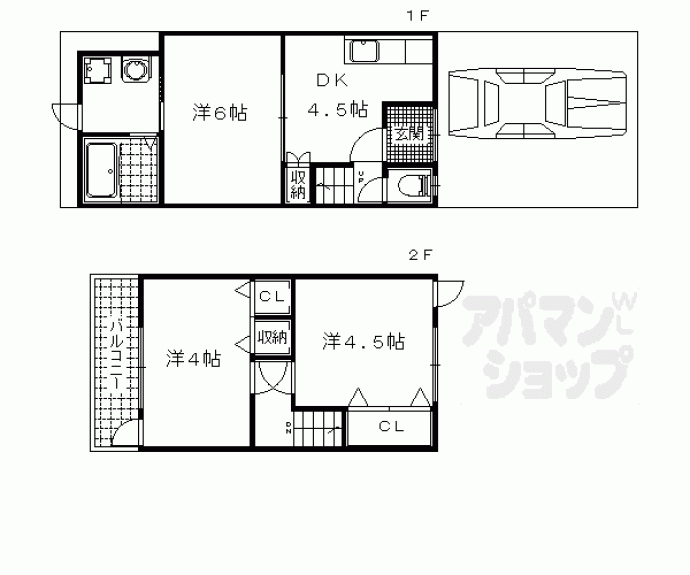 【御陵岡町貸家】間取