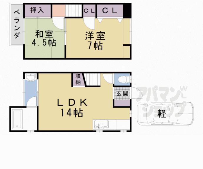 【川田菱尾田貸家】間取