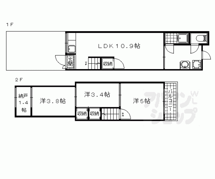 【川田菱尾田貸家】間取