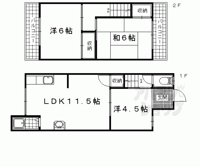 【小山姫子町貸家】間取