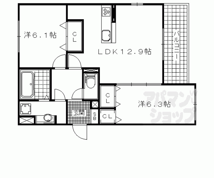 【サンフェリーチェＢ】間取