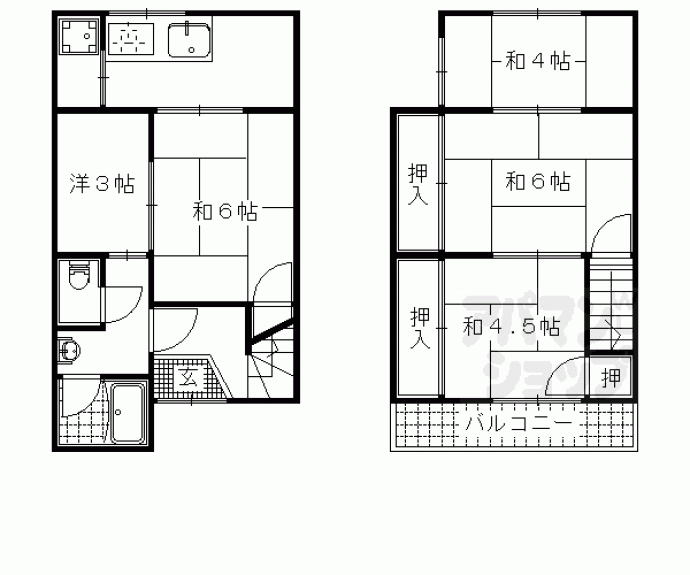 【東野南井ノ上町貸家】間取