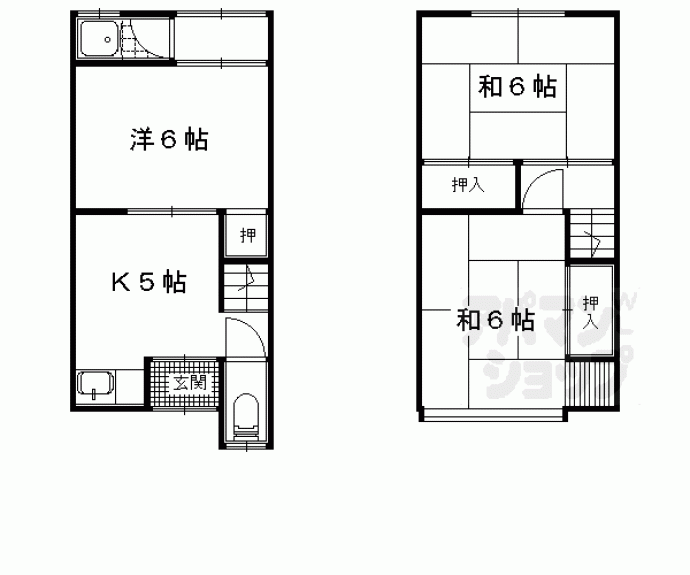 【四ノ宮行者谷貸家】間取