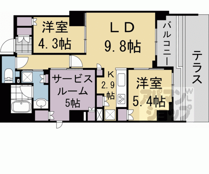 【ジオ山科椥辻ノース】間取