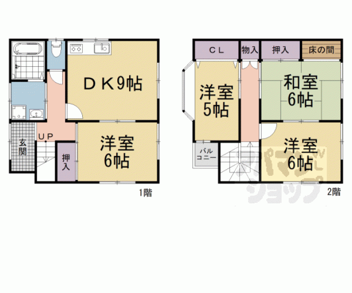 【北花山西ノ野町貸家】間取
