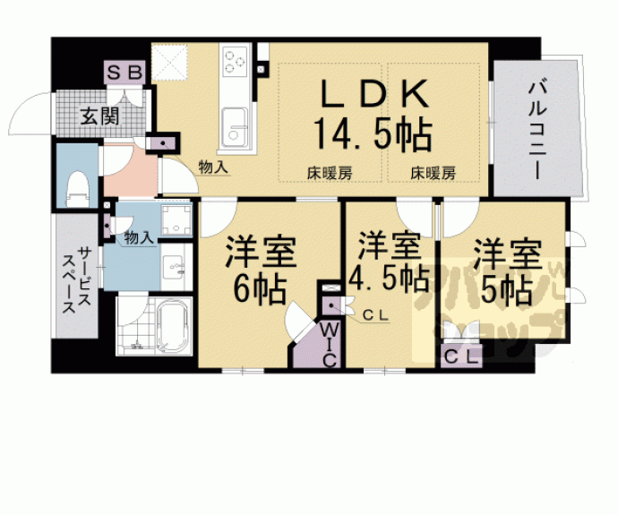 【ジオ山科椥辻サウス】間取