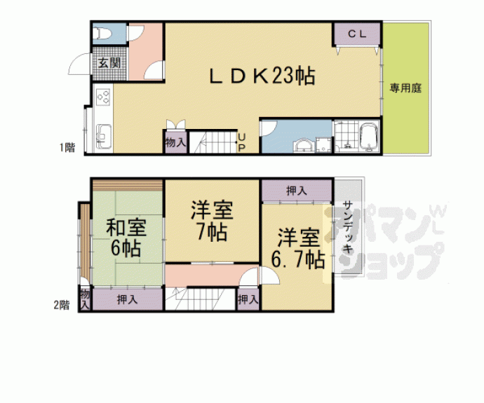 【御陵荒巻町貸家】間取