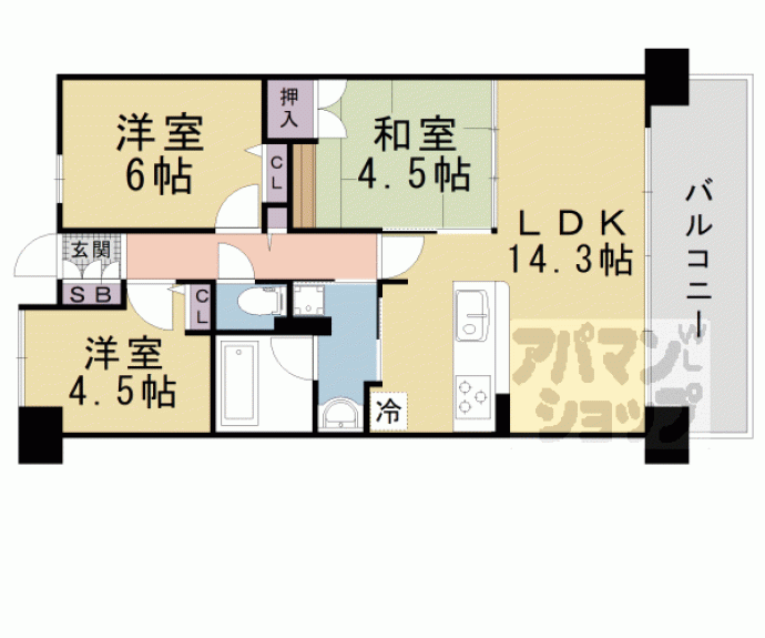 【ファインフラッツ山科音羽】間取