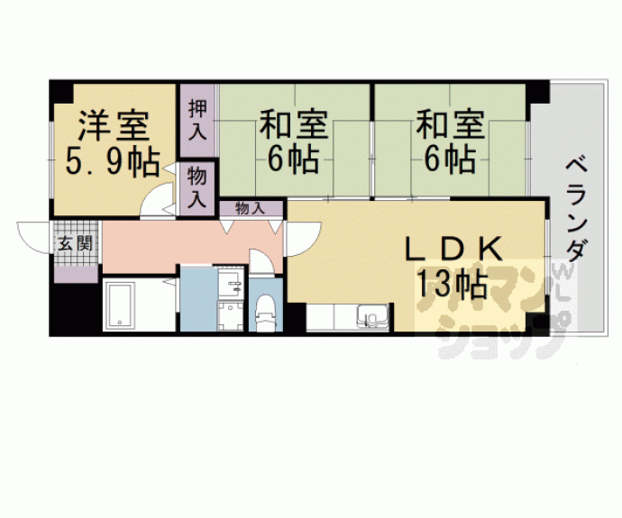 【ガイア萱野浦】間取